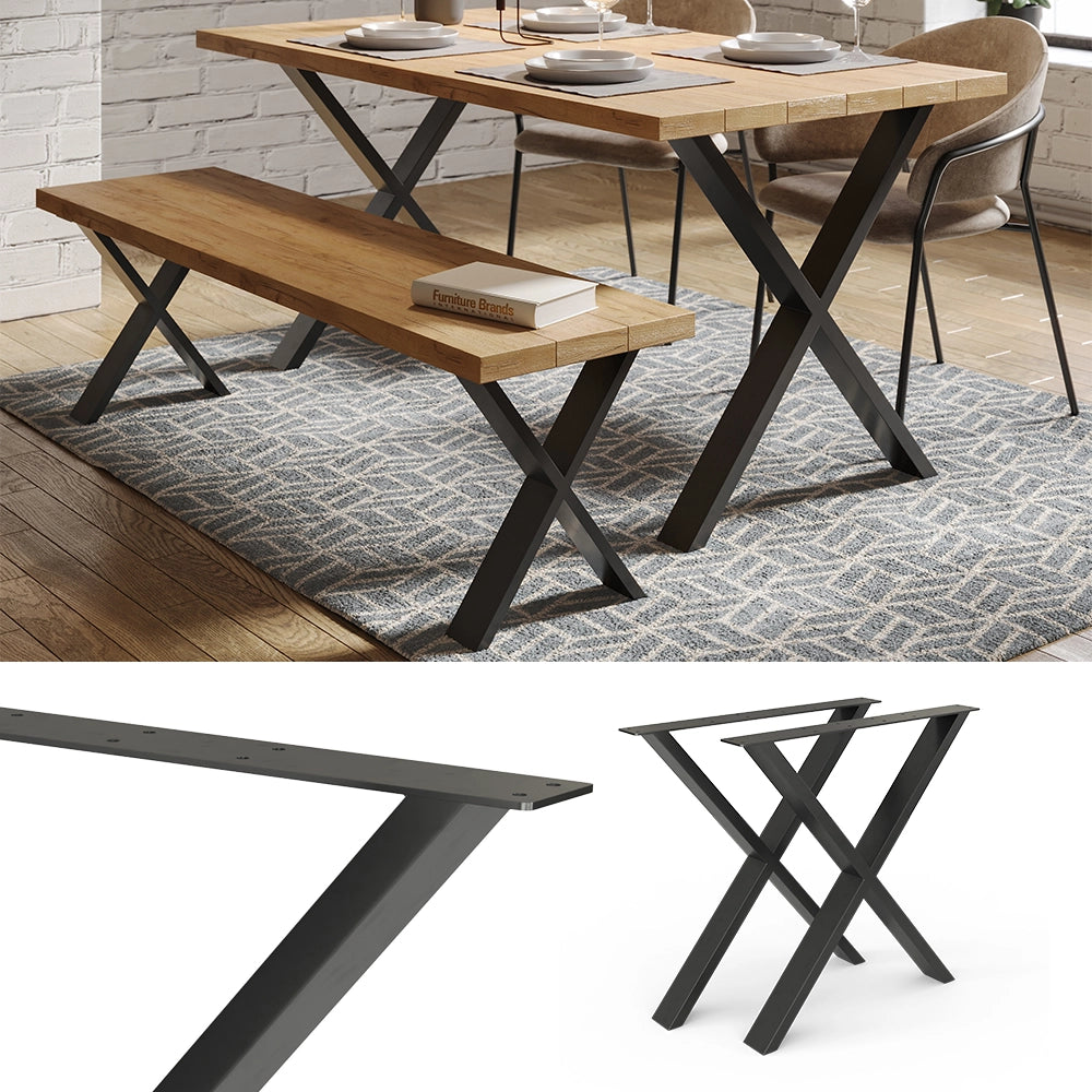 Vicco Gambe per tavolo Nero 70 x 72 cm Forma a X
