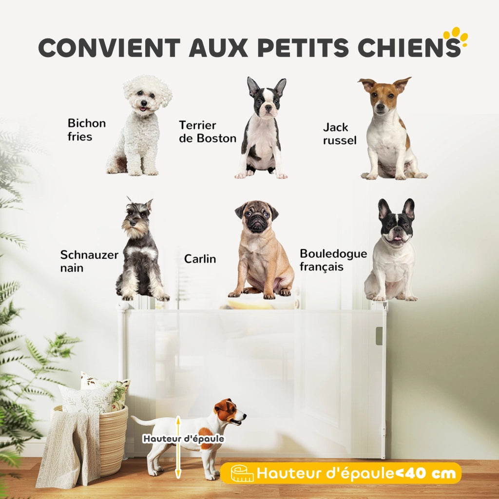Barriera retrattile per cani ¨C zephmum ¨C bianco 149 cm