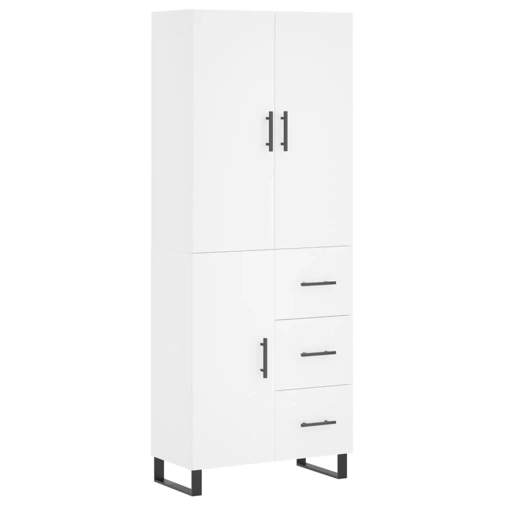 Buffet credenza cassettiera armadio mobile contenitore organizer cucina soggiorno salotto alto 69,5 x 34 x 180 cm legno ingegnerizzato bianco 02_0032550