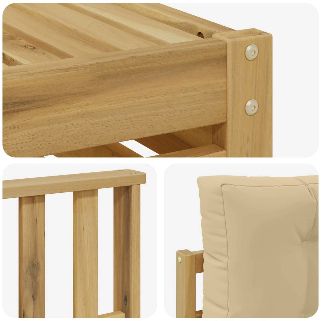 Set di divani da esterno con cuscino 7 pcs Bianco e Beige 3390838