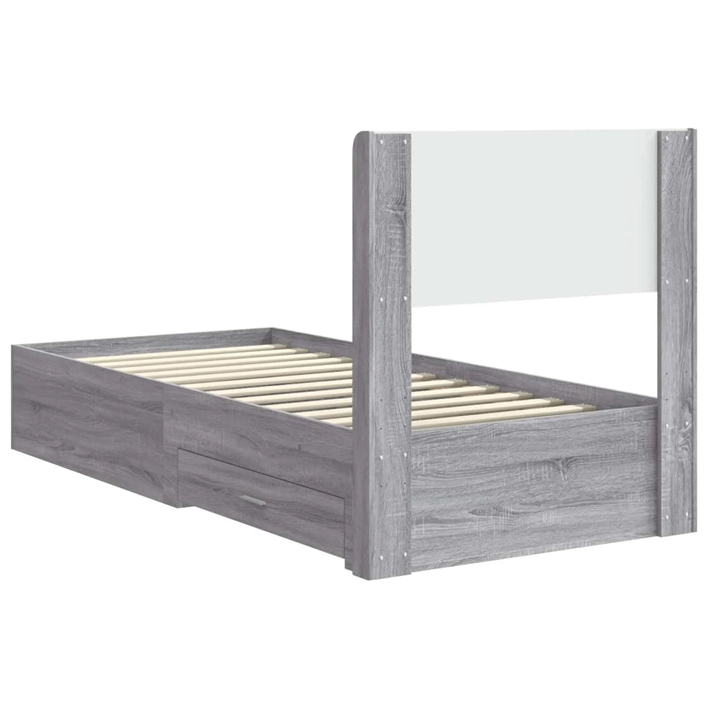 Struttura del letto con stoccaggio e testata Sonoma grigio 3414528