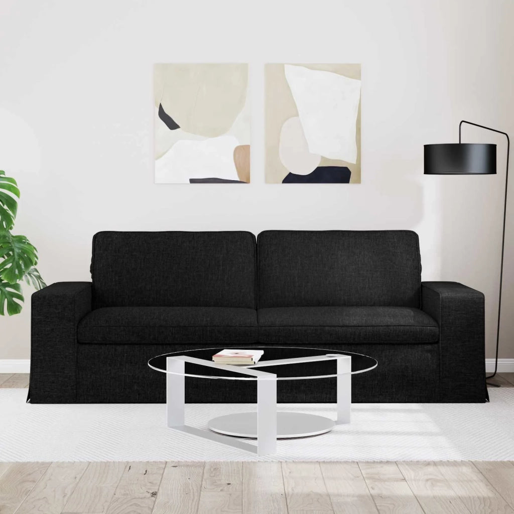 Divano Nero 222 x 80 x 82 cm Tessuto