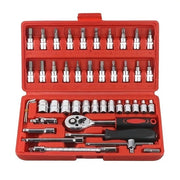 Set di 46 pezzi con chiavi a rasoio e chiavi a serraggio, set di dadi metrici e set di chiavi a rasoio con estensione, kit di attrezzi compatti migliorati per auto.