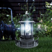 Lampada esterna solare con luce a LED rotante (nero)