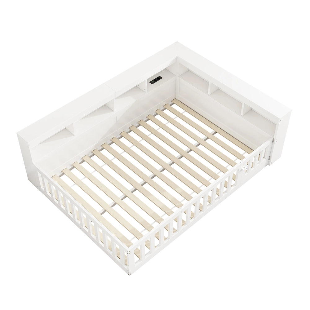 Daybed - Xylo - 140x190 cm USB balaustra bianco