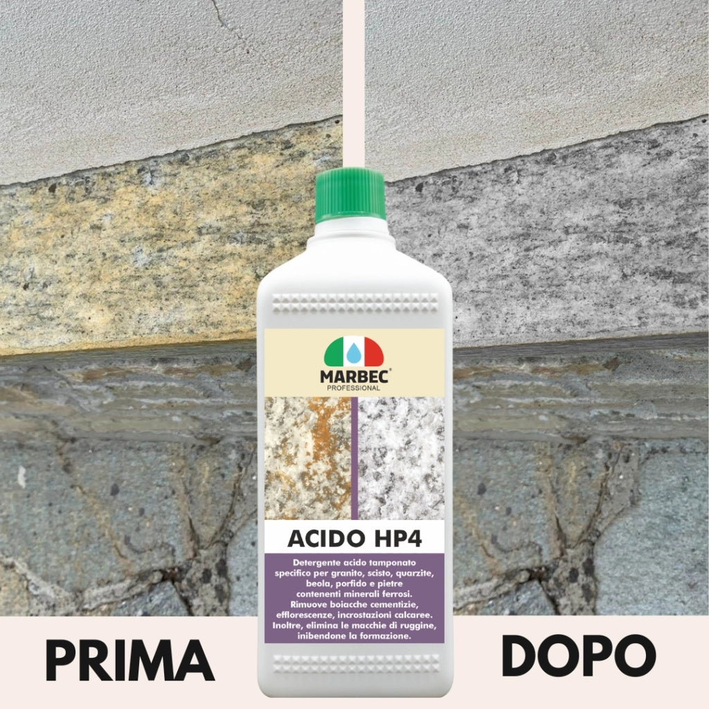 Detergente Acido tamponato per profido e granito ACIDO HP4    1LTx6Pz