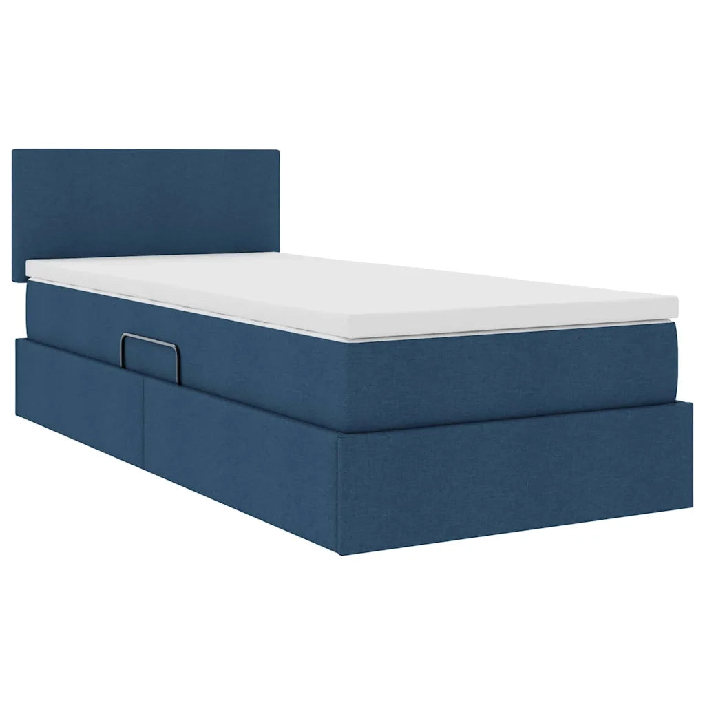 Letto con contenitore e materasso con materasso Blu 90 x 190 cm