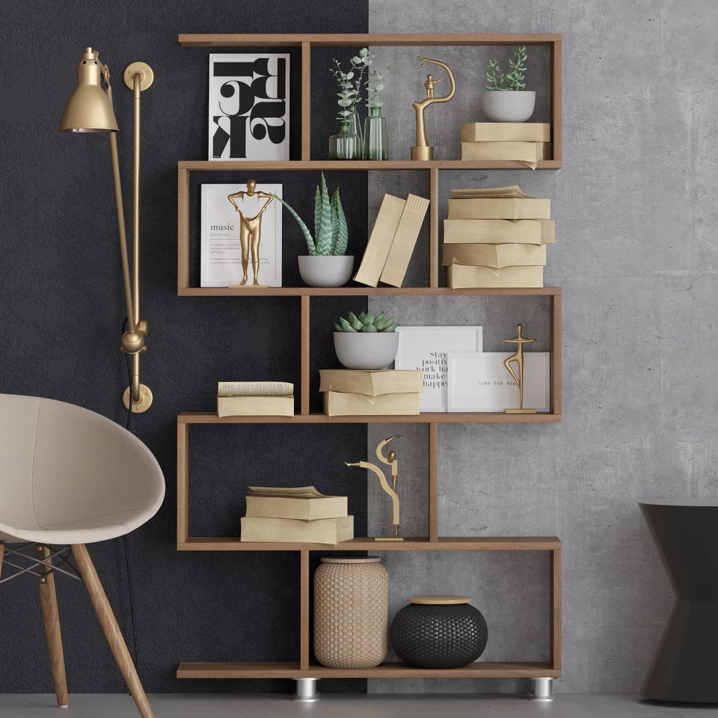 Libreria in legno "Nilüfer" - 90 x 20 x 156 cm - Marrone