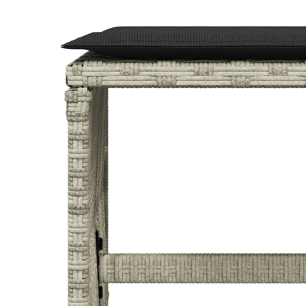 Set Pranzo da Giardino 9pz con Cuscini Grigio Chiaro Polyrattan 3210959