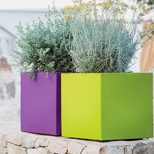 VASO IN RESINA MONACIS CUBE H 40 cm. VARI COLORI Colore: Ghiaccio