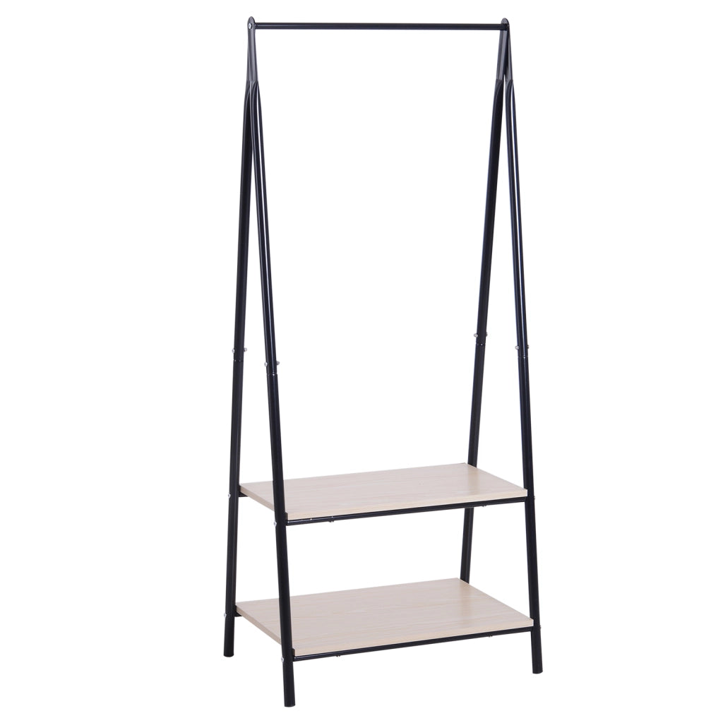 Appendiabiti con scaffali e barra ¨C Minimal ¨C Nero 64x42,5x149cm