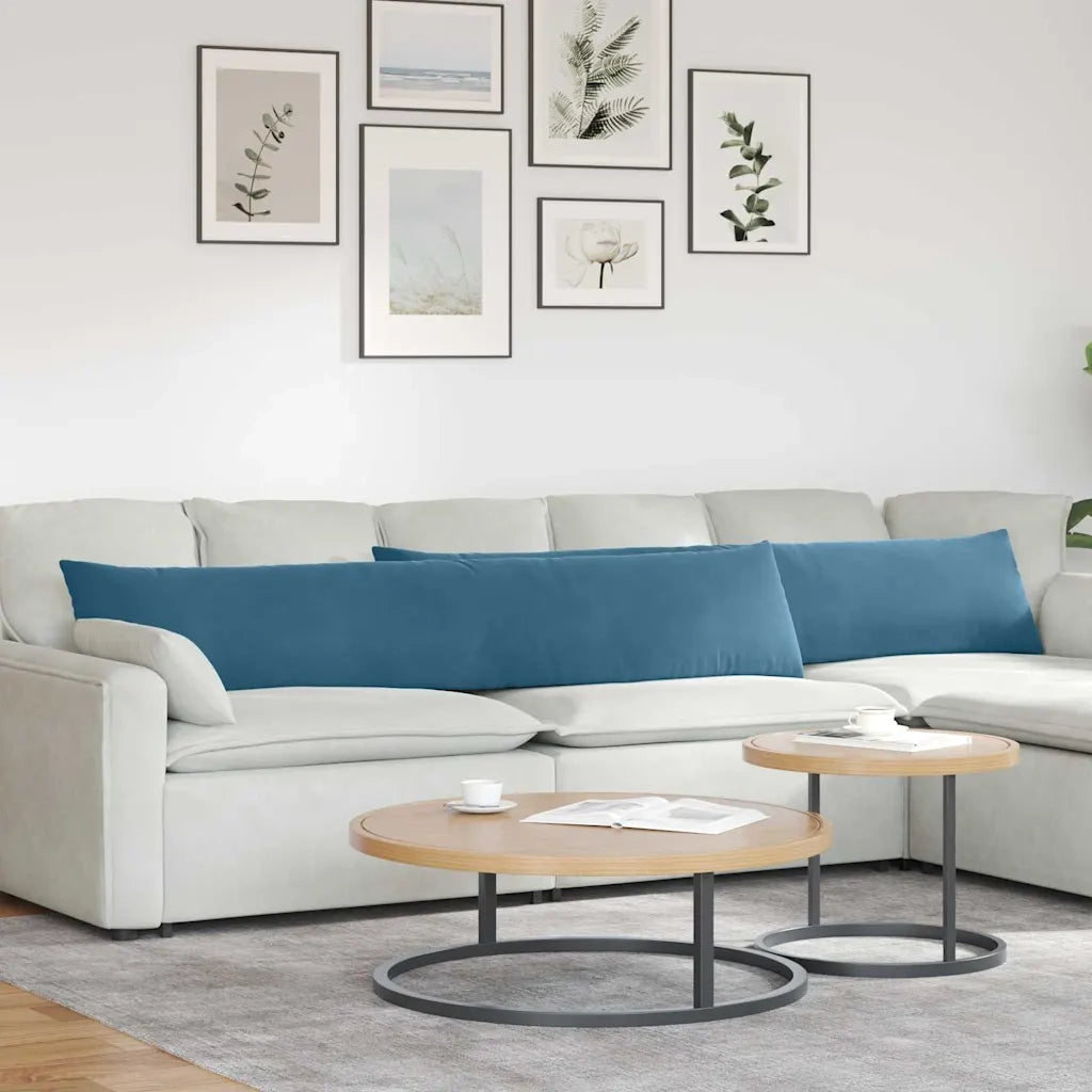 Cuscini da Divano 2 pcs Blu 200 x 40 cm Tessuto in Cords 42013884