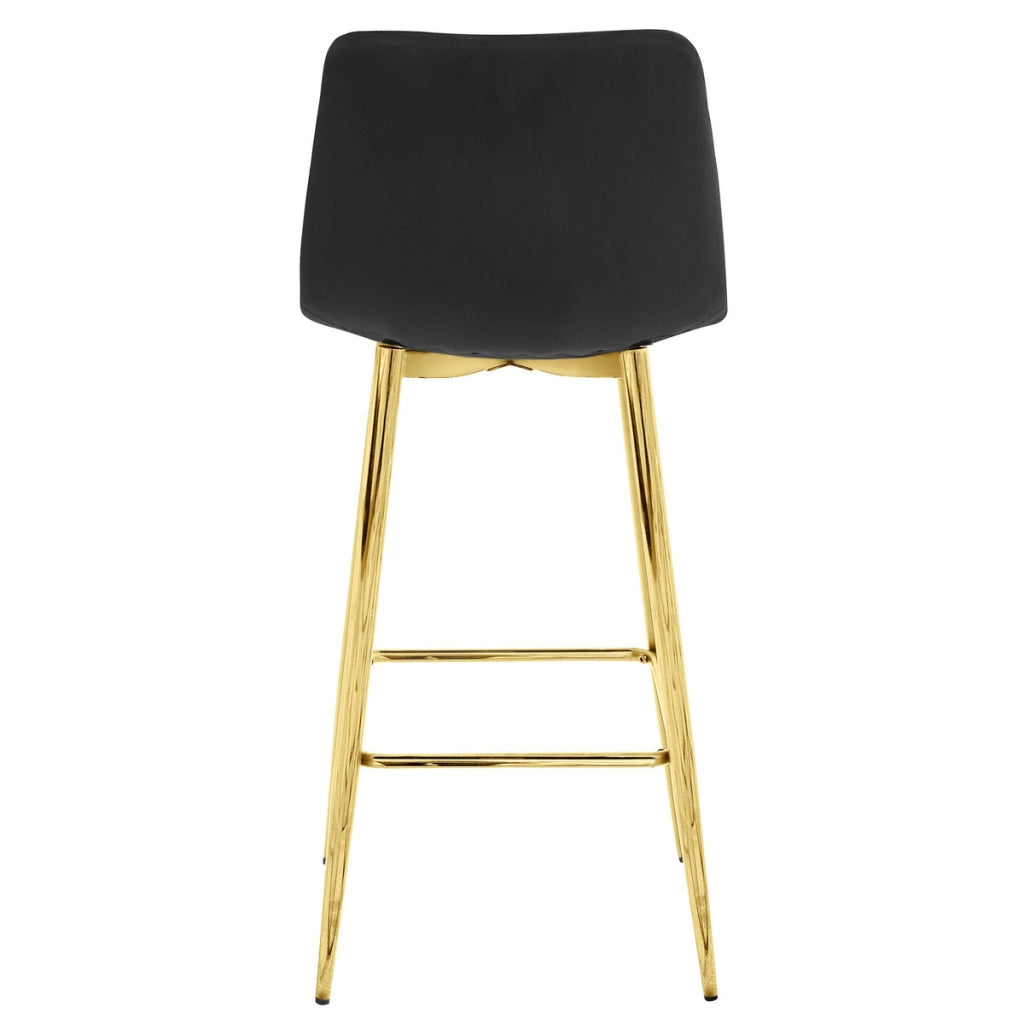 Set di 2 sgabelli da bar Arceto in velluto nero e oro