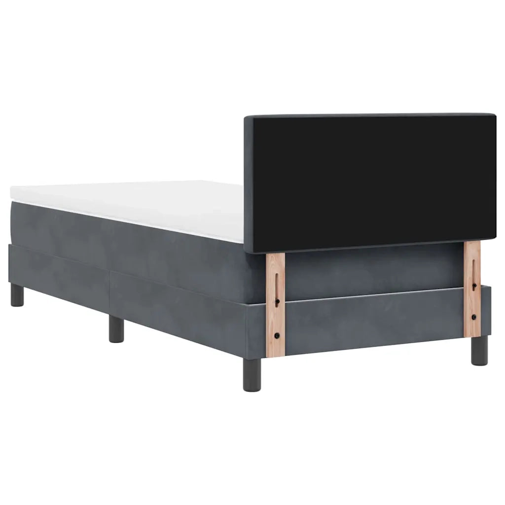 Letto a molle con materasso Grigio scuro 90 x 190 cm Velluto 3339075