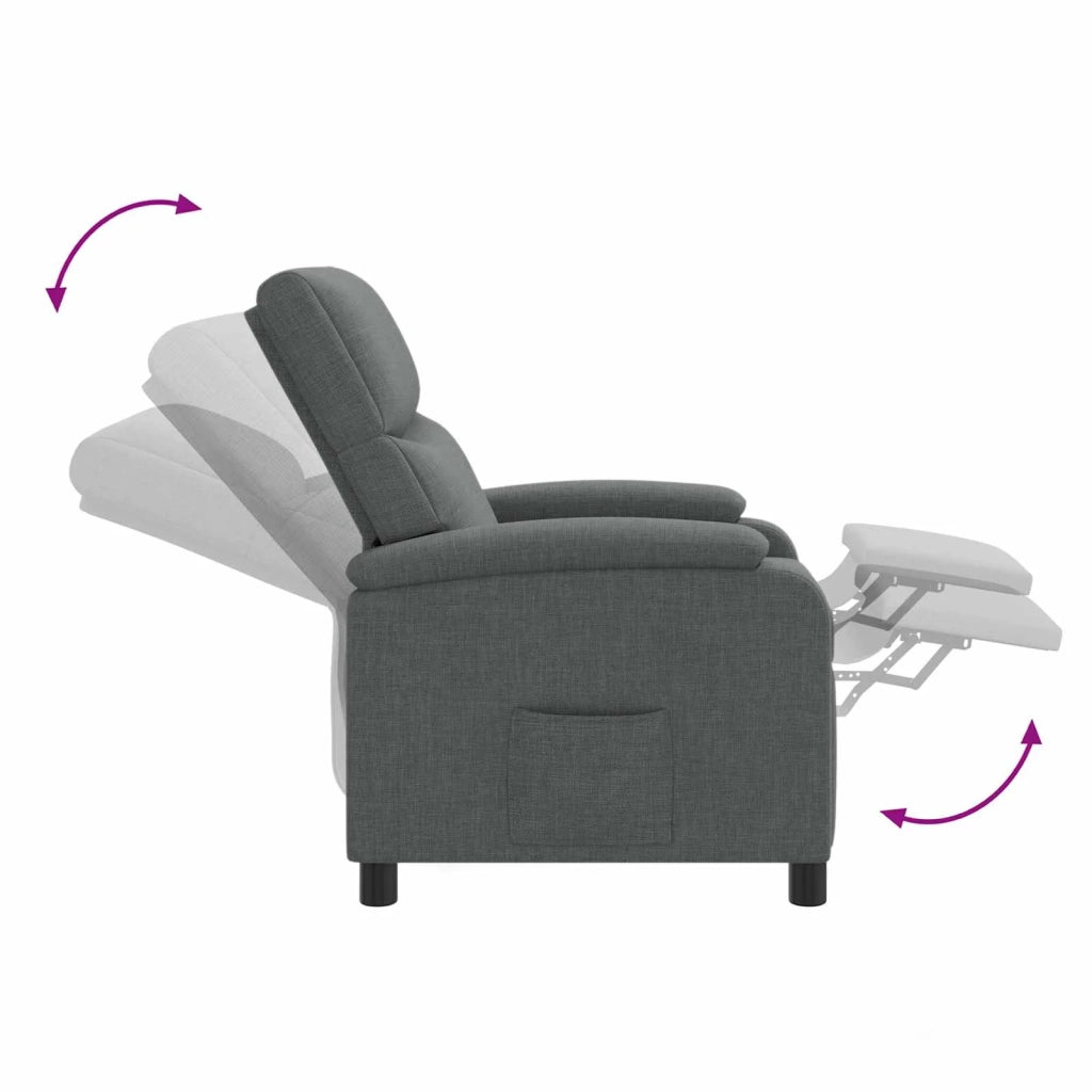 Poltrona Massaggiante Grigio Scuro Tessuto 42035010