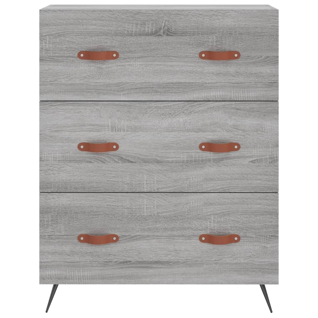 Buffet credenza cassettiera armadio mobile contenitore organizer cucina soggiorno salotto rovere Sonoma alto 69,5 x 34 x 180 cm legno ingegnerizzato grigio 02_0035578