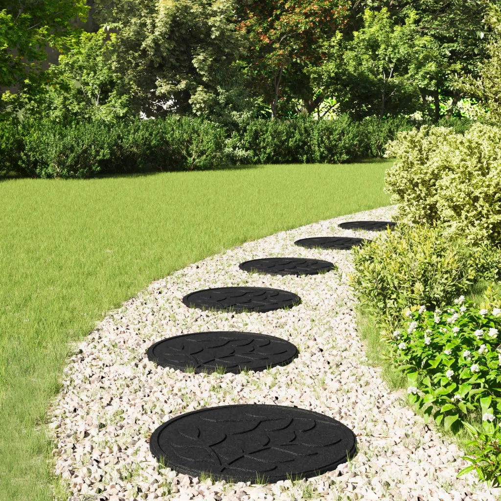 Pietra da Passo 6 pcs Nero Ø 44 x 2 cm Gomma 42030076