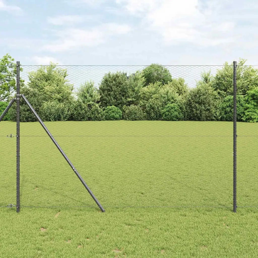 Recinzione Esagonale Grigio 1,6 x 25 m PVC 42005549