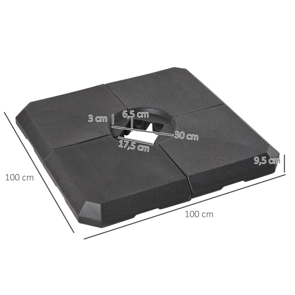 Base per Parasole ¨C Minimal ¨C Nero 100x100x9.5 cm HDPE