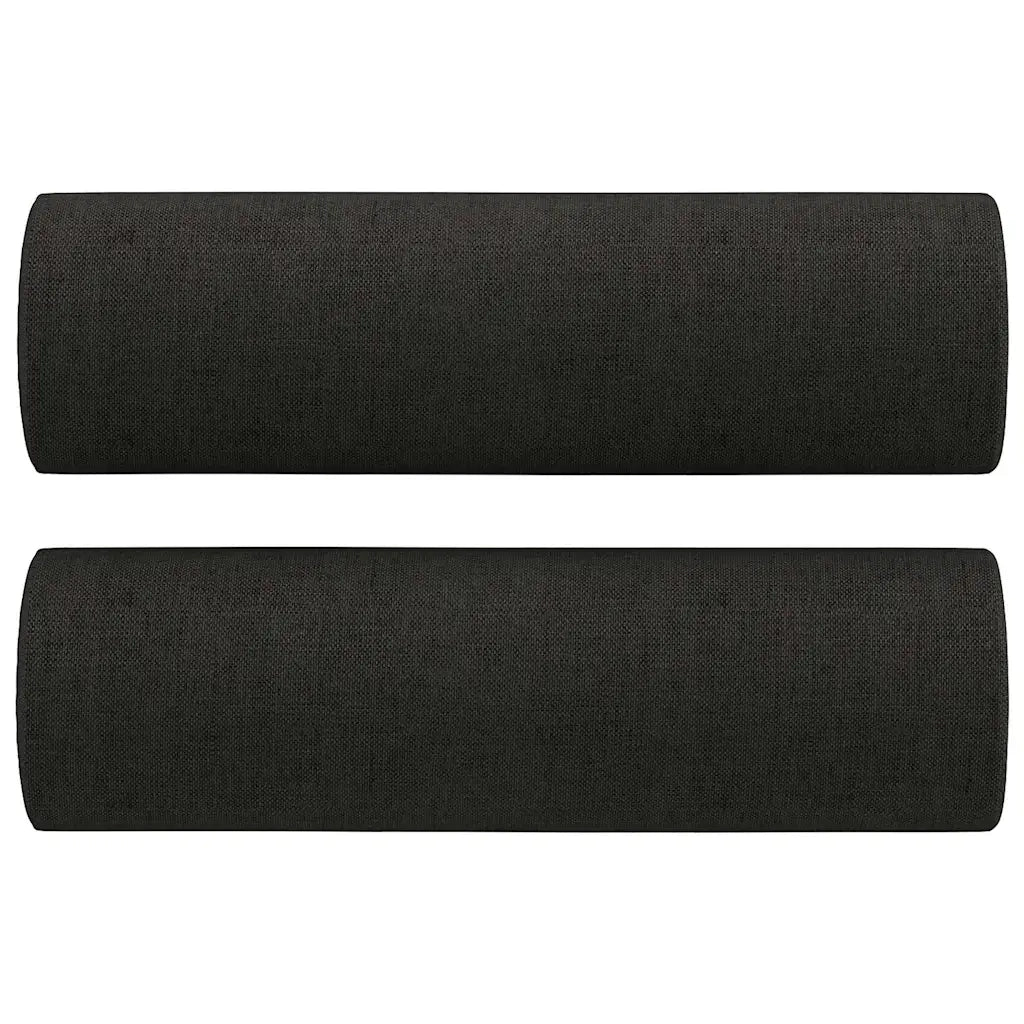 Set Divani 3 pz con Cuscini Nero in Tessuto 3201830