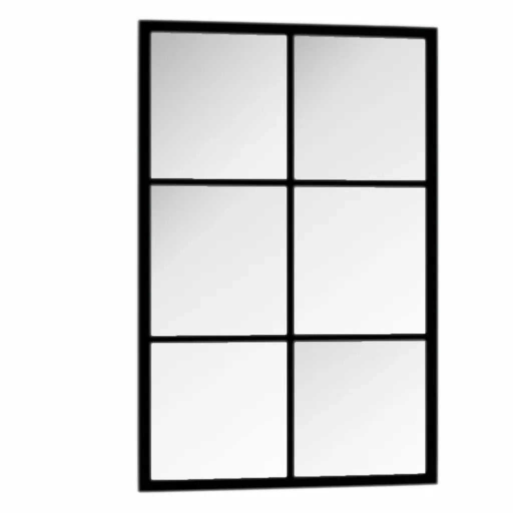 Specchio da Parete Nero 60x40 cm in Metallo 342205