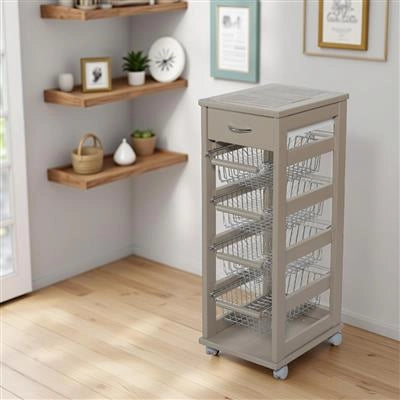 VESUVIO CARRELLO DA CUCINA IN COLORE FANGO 29 X 36 X H 83 CM