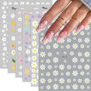6 Stuks Stickers Autoadesivi a Fiore per Nail Art