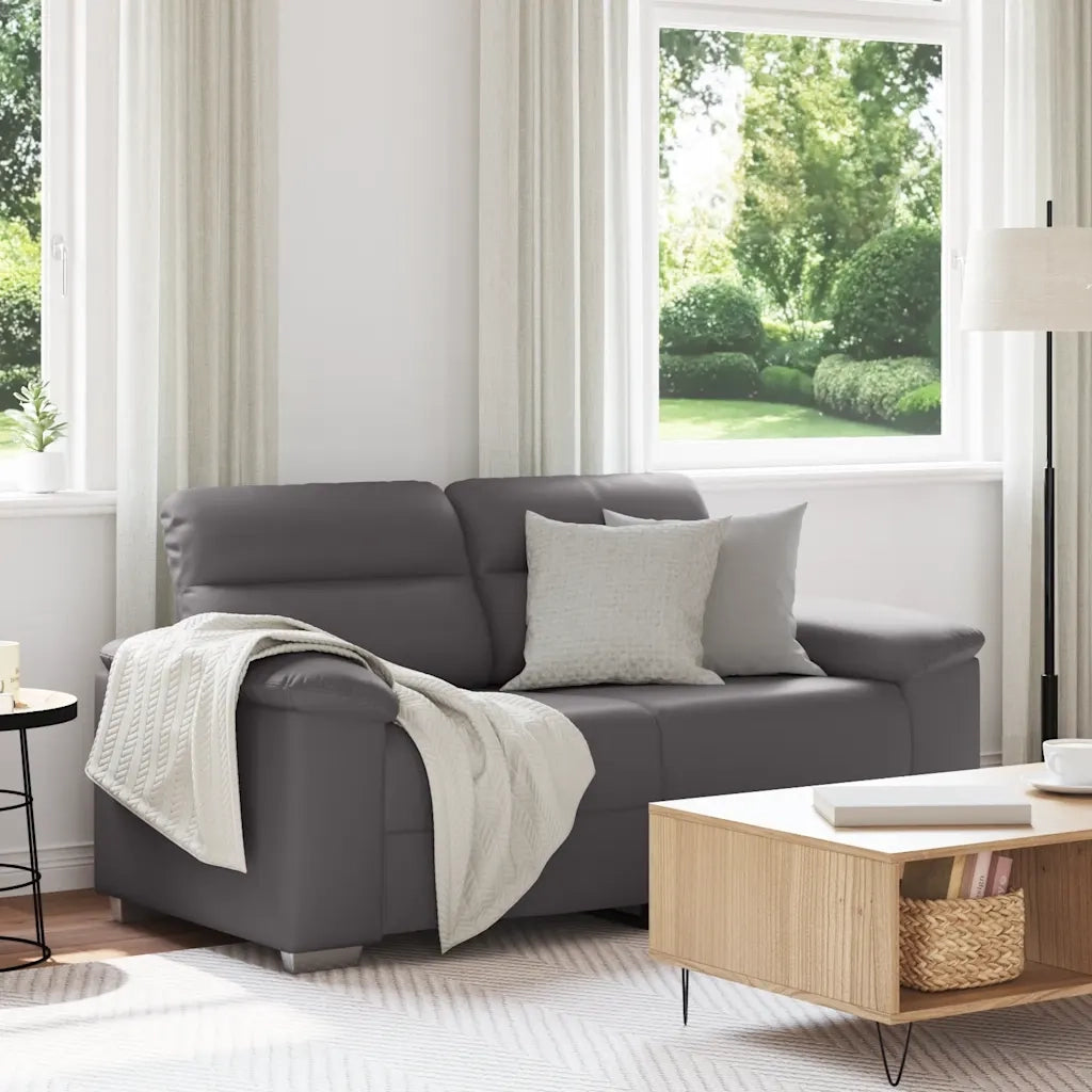 Divano a 2 posti Grigio 160x81x84 cm in Similpelle 4105334