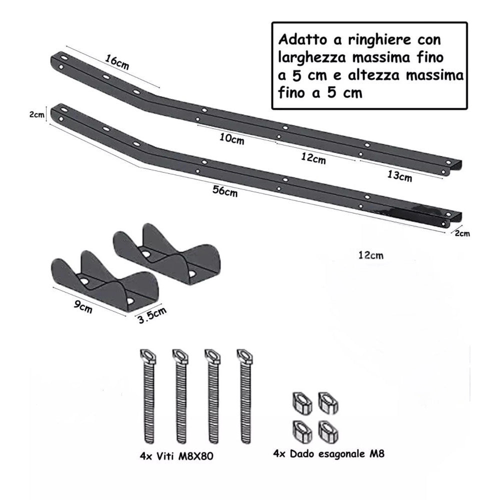 Trade Shop - Aste Per Stendibiancheria Fisse Per Ringhiera Balcone Stendino Da Esterno Bracci -