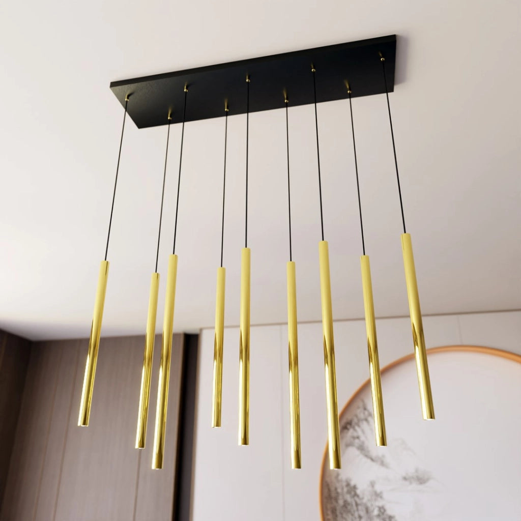 Lampada a sospensione glamour oro Selter Emibig 9xG9