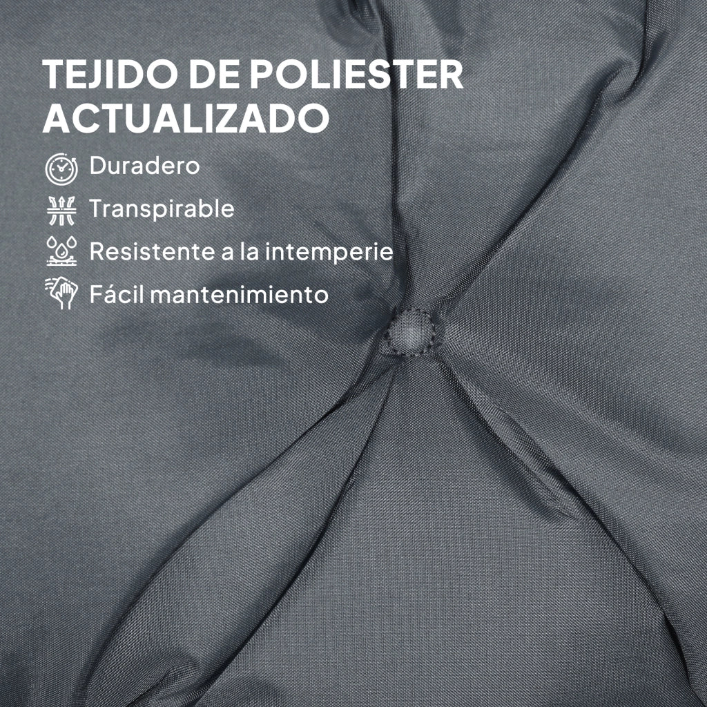 Cuscino per Panca con Schienale ¨C Xylo ¨C Grigio 100x98x8 cm 2 Posti Esterno Giardino