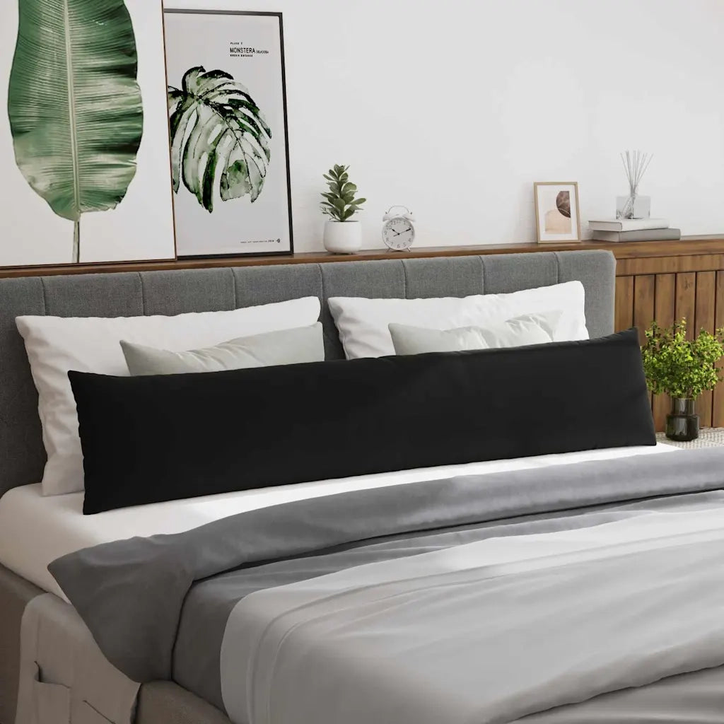 Cuscini da Divano 2 pcs Nero 200 x 40 cm Tessuto in Cords 42013891