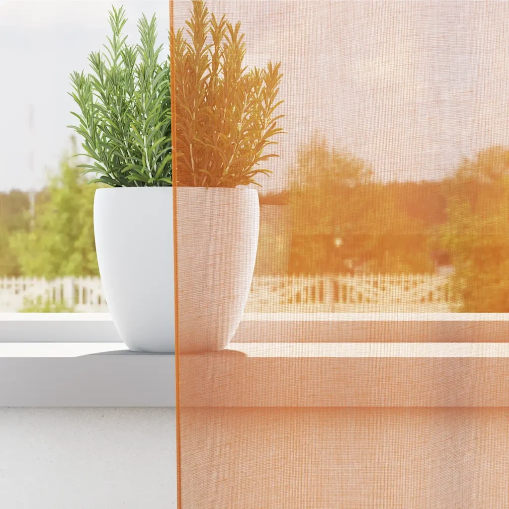 Tende in Voile con Tasche per Aste 2 pz Arancio