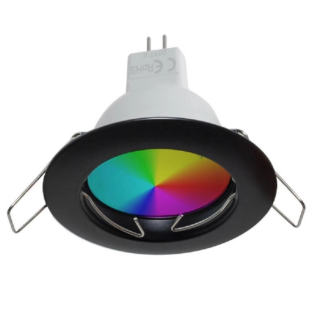 Trade Shop - Faretto Led Rgb+6000k 6 W 12v Incasso 6cm Tondo Rgbw Effetti Luce Colorata Barca -