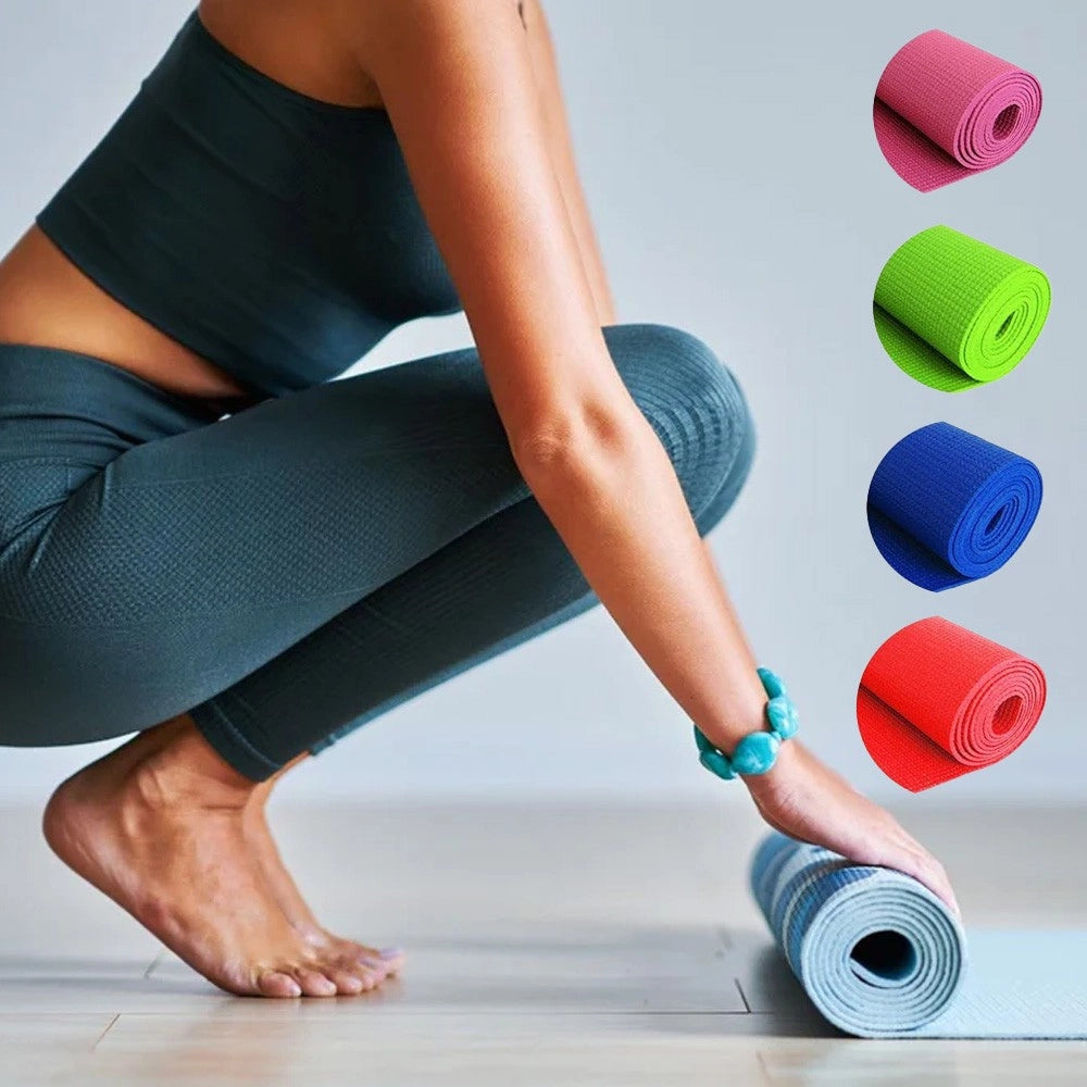 Trade Shop - Tappetino Yoga In Pvc 61x173x0.4 Cm Tappeto Aerobica Fitness Pilates Palestra -