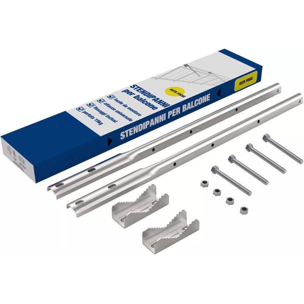 Trade Shop - Aste Per Stendibiancheria Fisse Per Ringhiera Balcone Stendino Da Esterno Bracci -