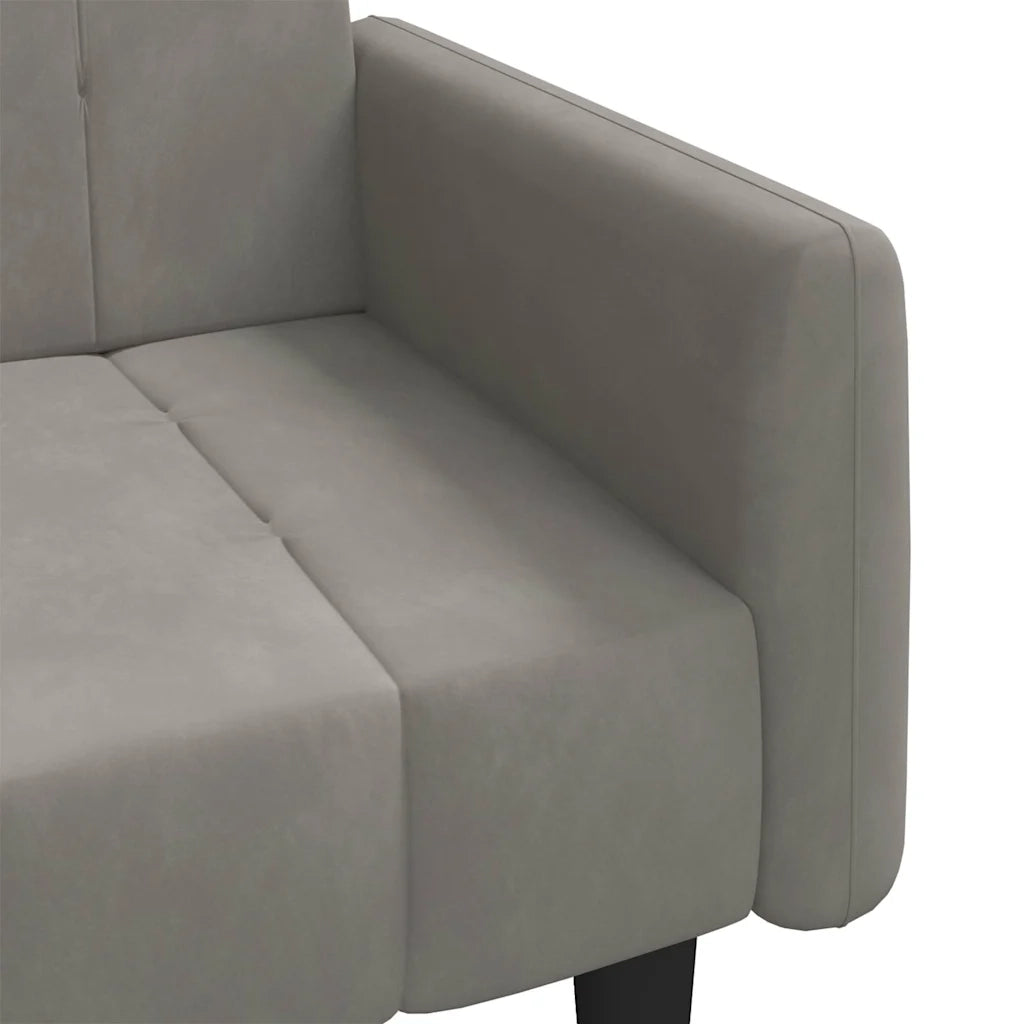Divano letto | Sof¨¤ letto | Letto singolo a 2 Posti Grigio Chiaro in Velluto