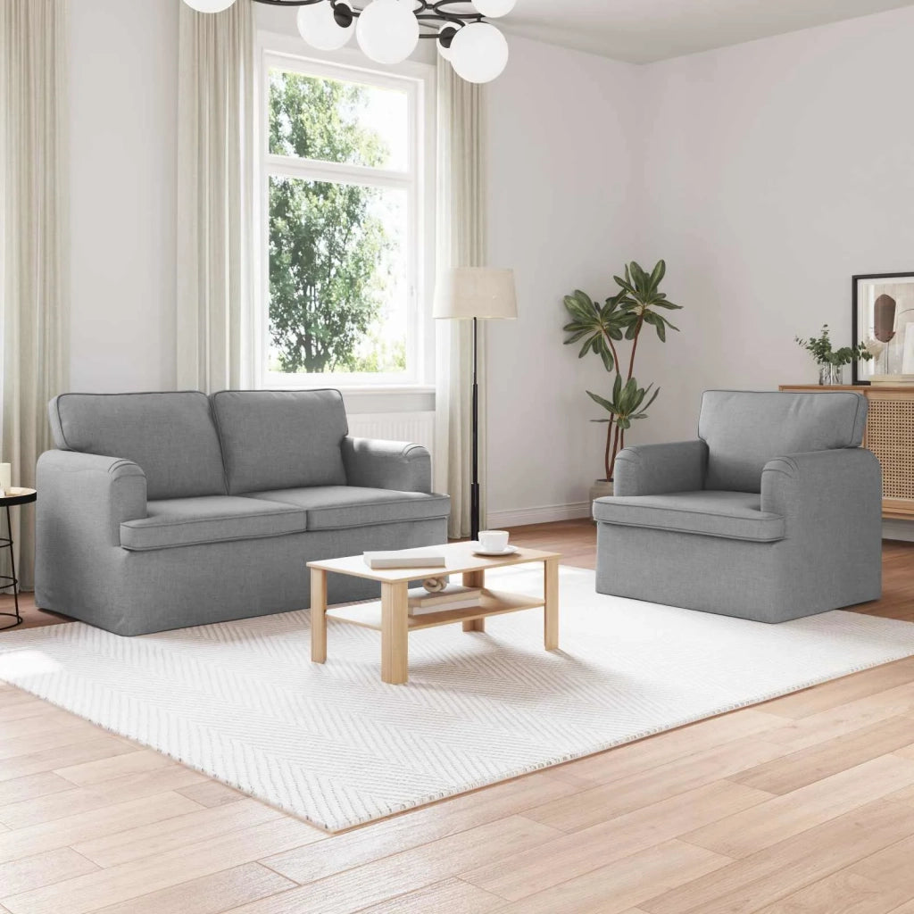 Set di divani 2 pcs Grigio chiaro 144 x 80 x 85 cm Tessuto 3407516