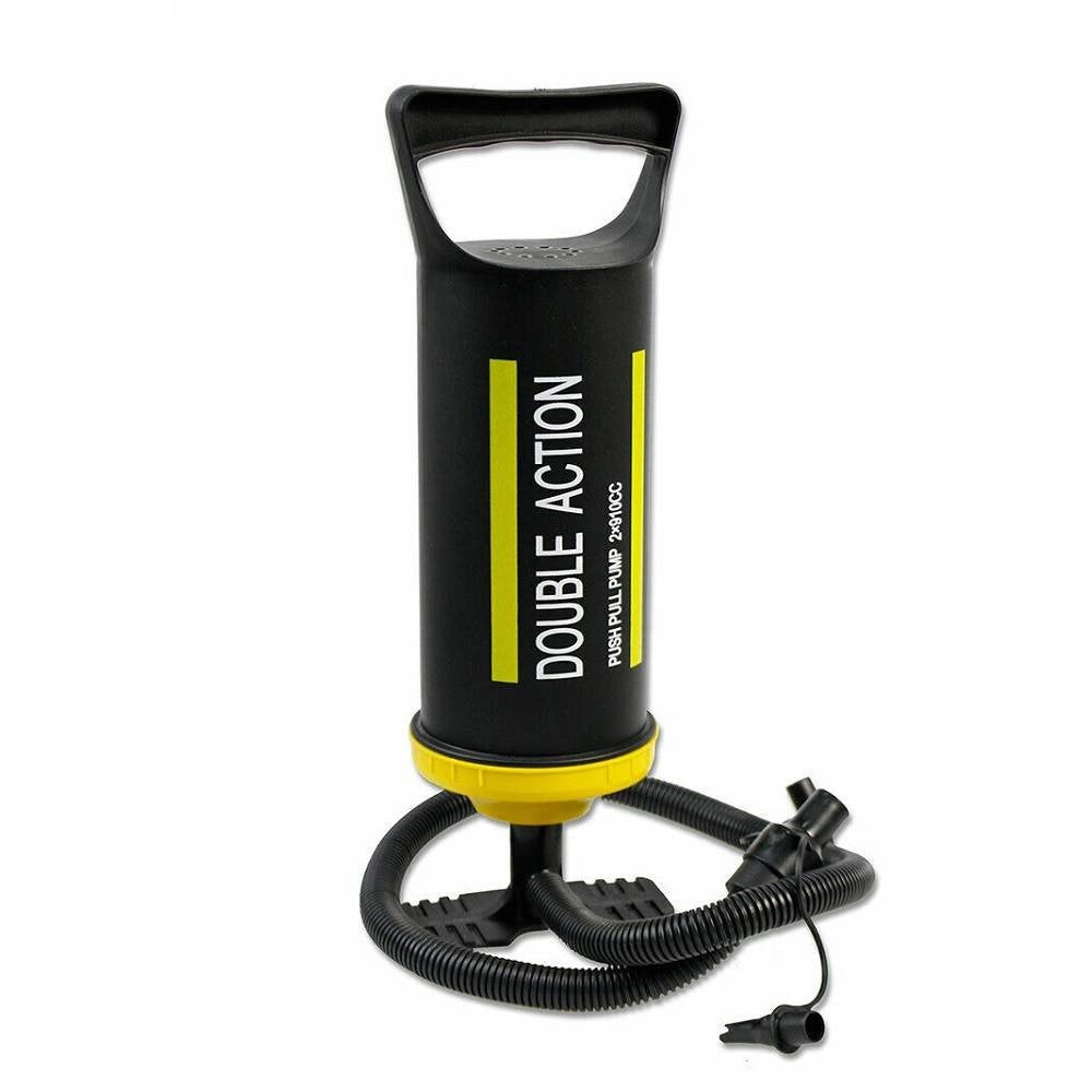 Trade Shop - Gonfiatore Pompa Manuale 2x910cc 2 Beccucci 32 Cm Gonfiaggio Materassini 64331 -