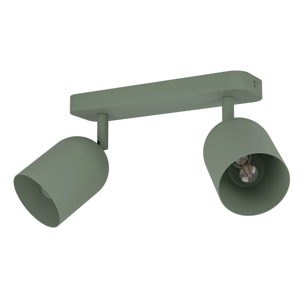 Faretti E Spot Moderno Tilston Acciaio Verde 2 Luci E14 Ip20