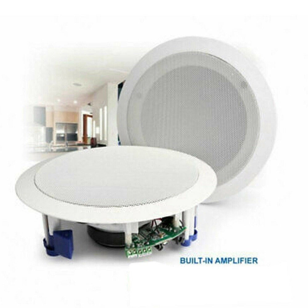 Trade Shop - Coppia Casse Acustiche 21cm Bluetooth Incasso Filodiffusione Negozi Cassa 20w -
