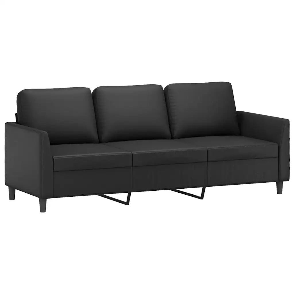 Divano a 3 Posti Nero 180 cm in Similpelle 359338