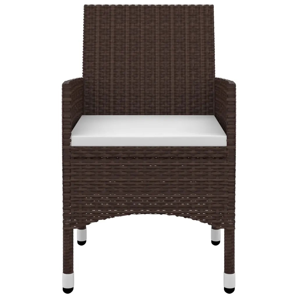 Set da Pranzo per Giardino 9 pz con Cuscini Polyrattan e Vetro cod mxl 38805