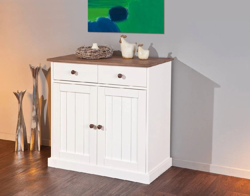 Madia Buja, Credenza 2 Cassetti, 90x45x86h cm Bianco
