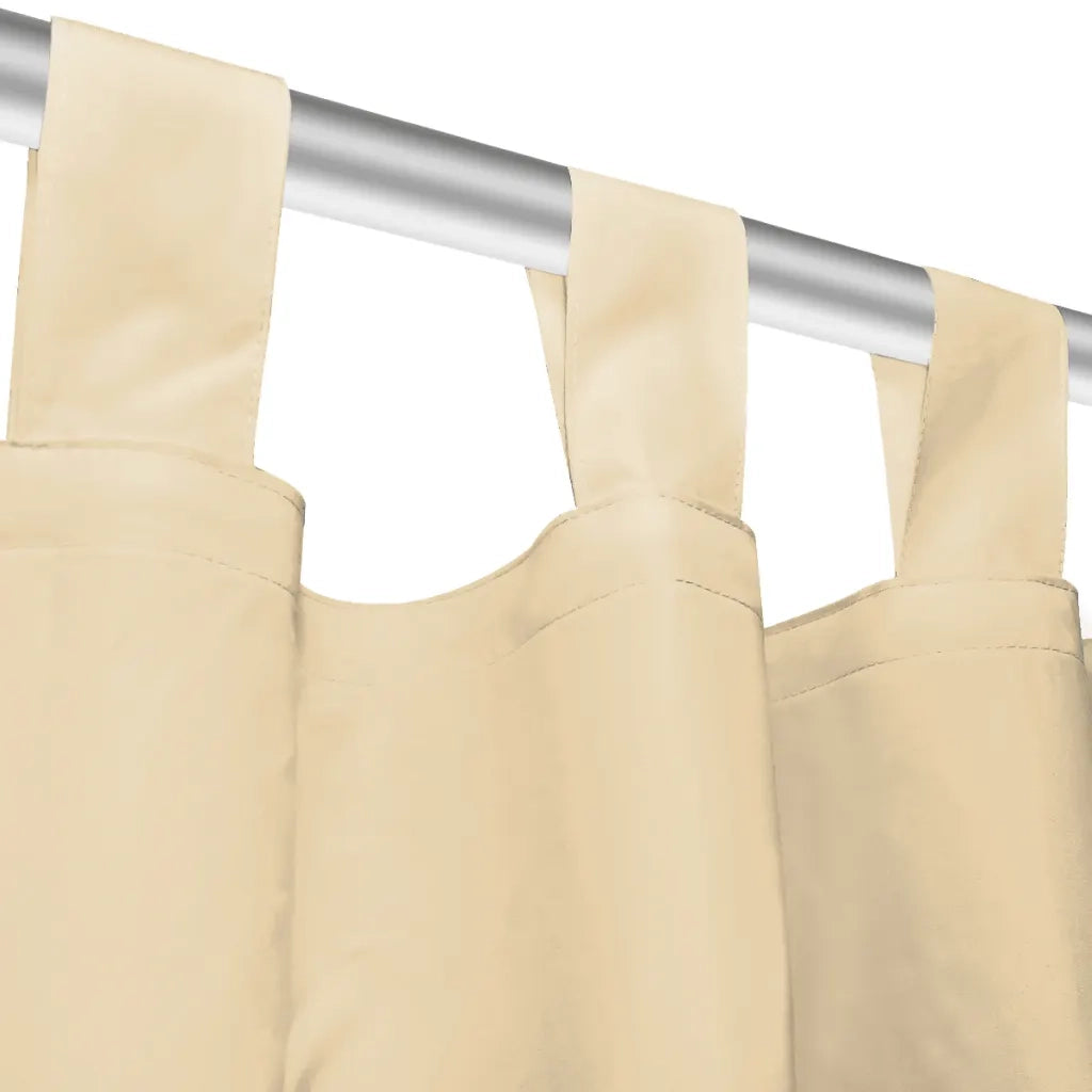 Tende in Micro Raso 2 pz con Passanti 140x245 cm Beige 132218