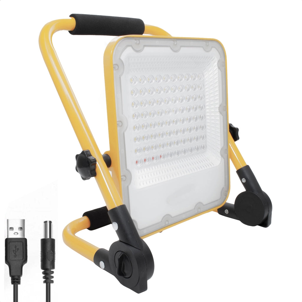 Faro LED 50W lampada portatile IP65 batteria ricaricabile USB 4 step luce lampeggiante emergenza campeggio barca 1400lm