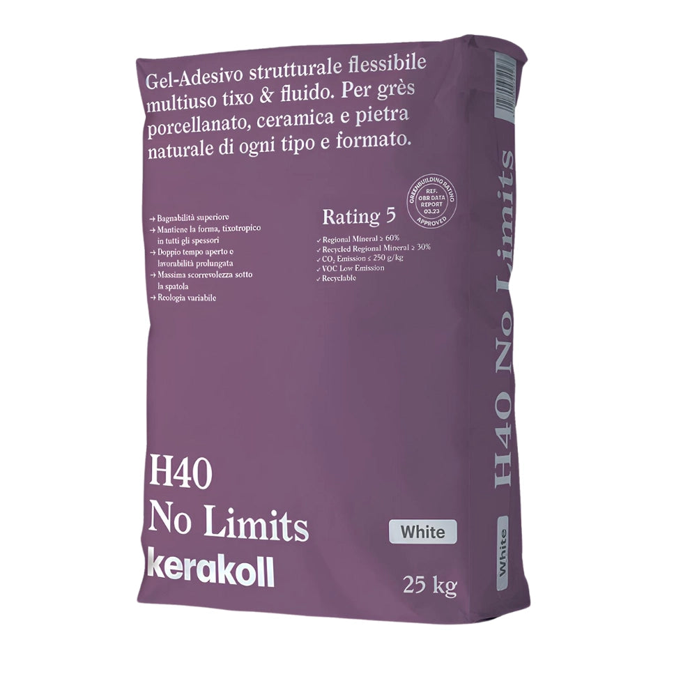 Gel adesivo strutturale h40 no limits bianco 25 kg incollaggio kerakoll