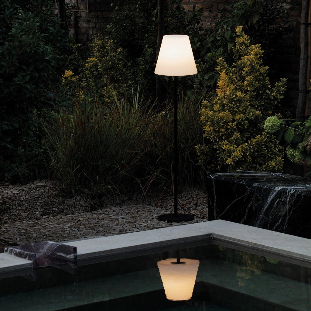 Lampada Da Tavolo Arcadia E27 Bianca IP44 Dimmerabile Metallo Ideal Lux