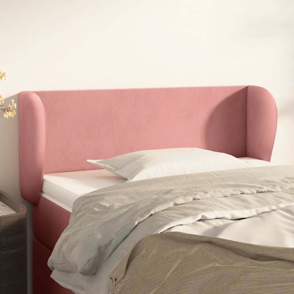 Testiera ad Orecchio-Testata con Orecchie Rosa 103x23x78/88 cm in Velluto 986211