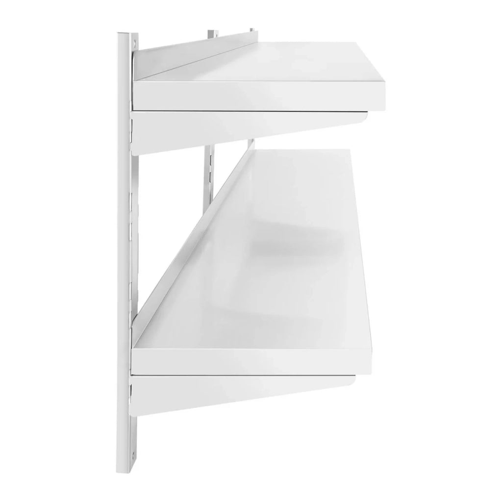 Mensola da parete professionale in acciaio inox - 2 ripiani - 40 x 180 cm 14_0001556